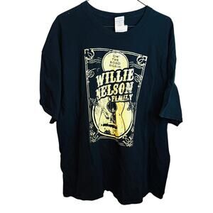 Willie Nelson & Family 2008 T-Shirt Black Concert Tour On The Road Again 2XL
